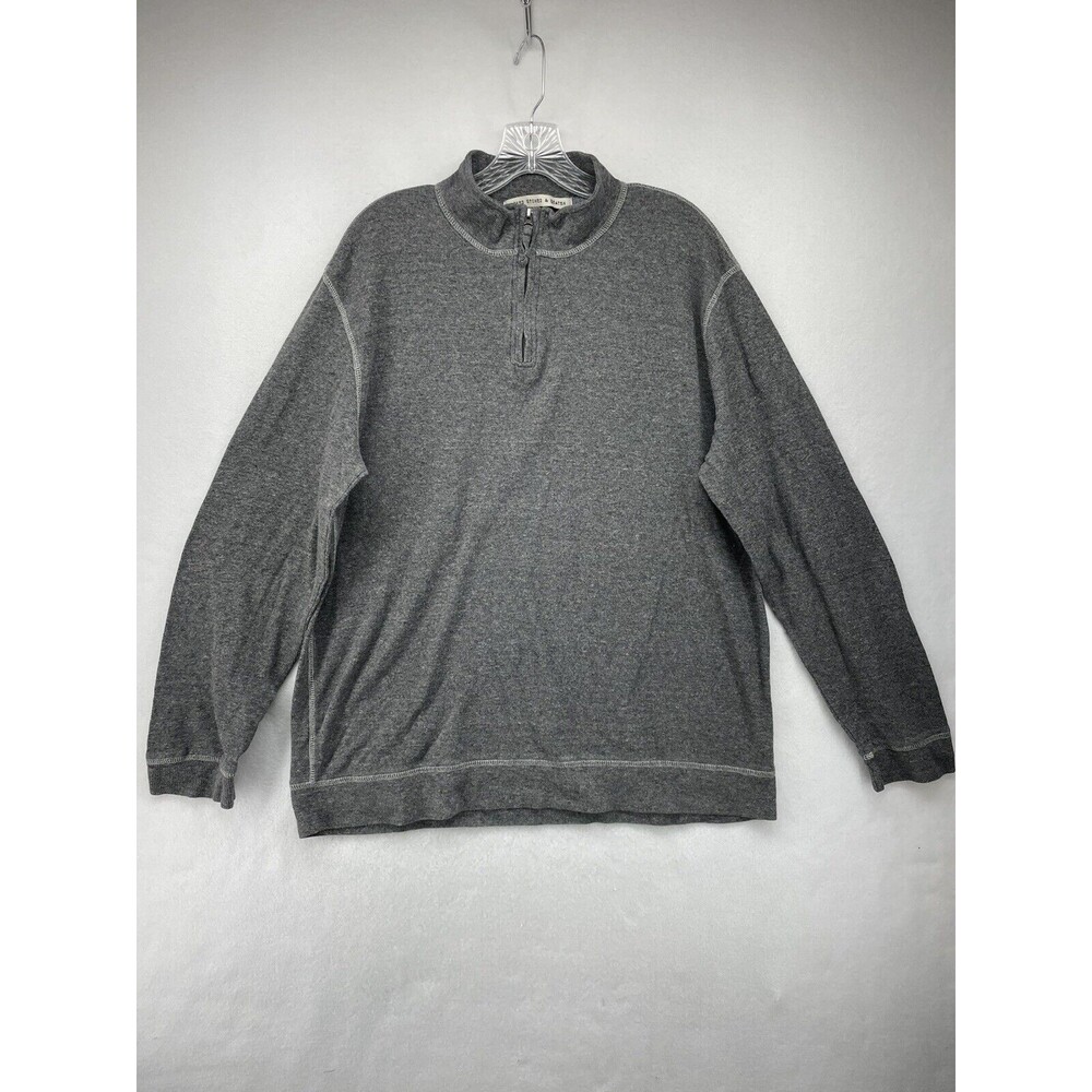 VINTAGE 1946 MENS SWEATER GRAY XXL 2XL KNIT 1/4 ZIP LONG SLEEVE CASUAL